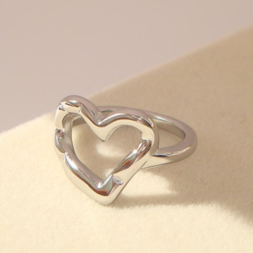 Rustic Heart Ring Silver EmpressVenusJewellery