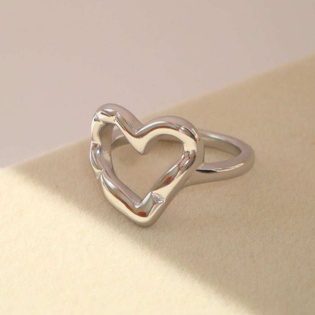 Rustic Heart Ring Silver EmpressVenusJewellery