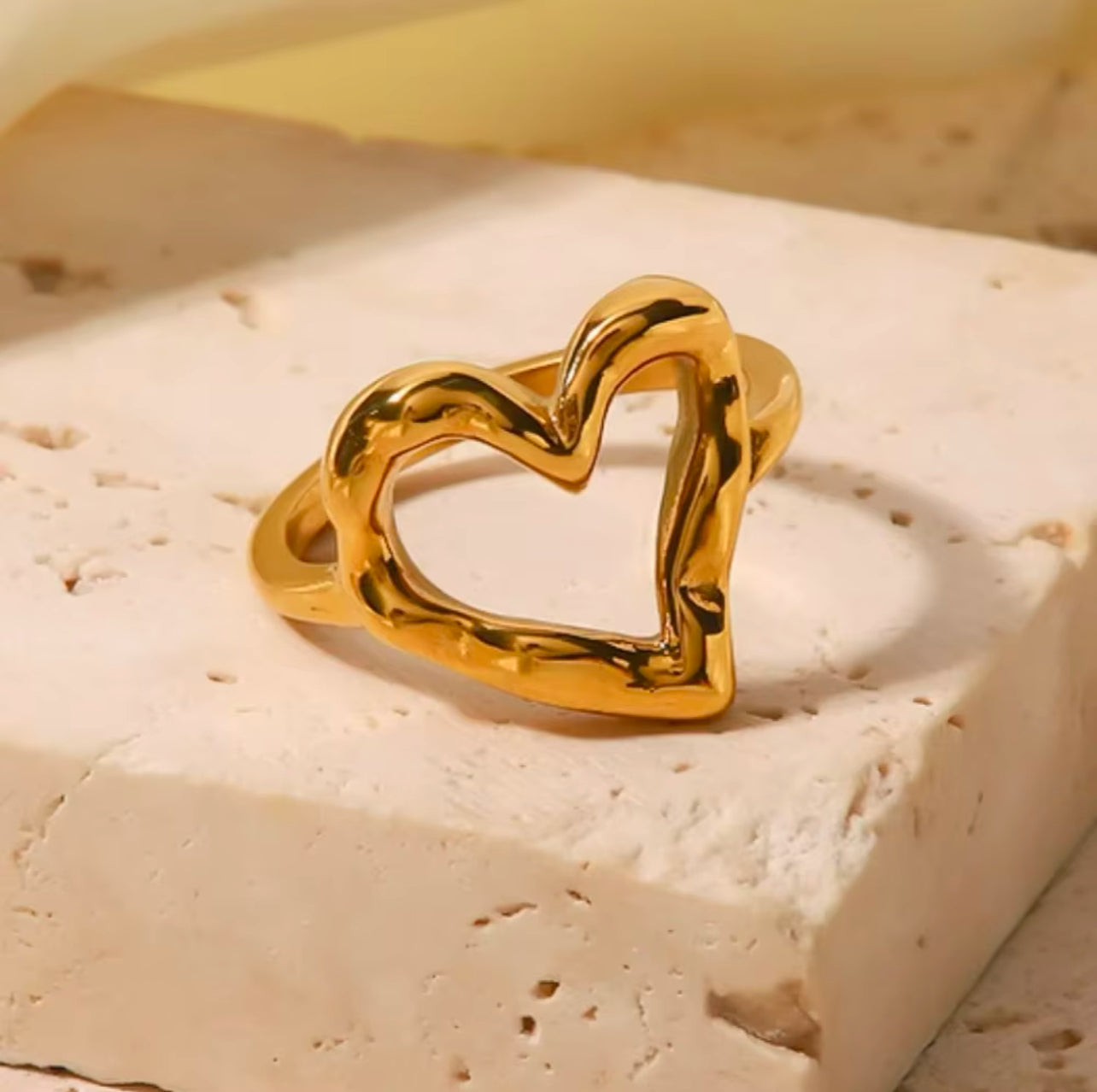 Rustic Heart Ring Gold EmpressVenusJewellery